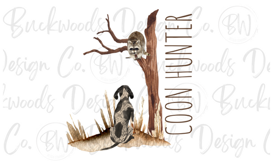 Coon Hunting Digital Download PNG