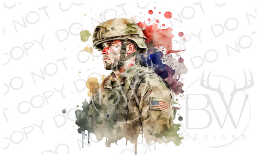 American Soldier Military Digital Download PNG