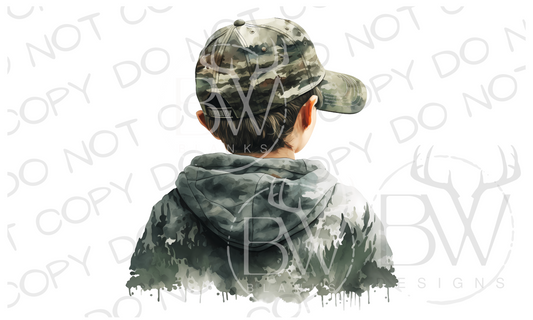 Little Boy Hunter Hunting Digital Download PNG