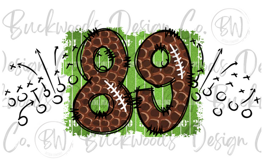 89 Doodle Football Jersey Numbers Football Digital Download PNG