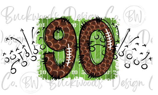 90 Doodle Football Jersey Numbers Football Digital Download PNG