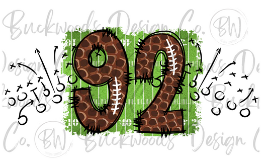 92 Doodle Football Jersey Numbers Football Digital Download PNG