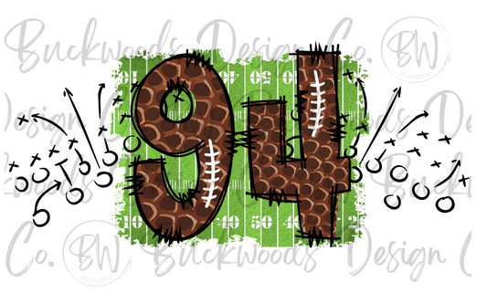 94 Doodle Football Jersey Numbers Football Digital Download PNG