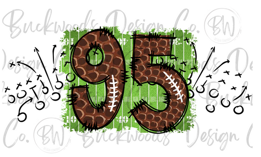 95 Doodle Football Jersey Numbers Football Digital Download PNG