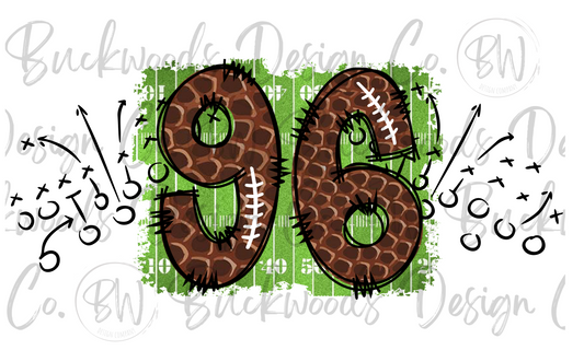 96 Doodle Football Jersey Numbers Football Digital Download PNG