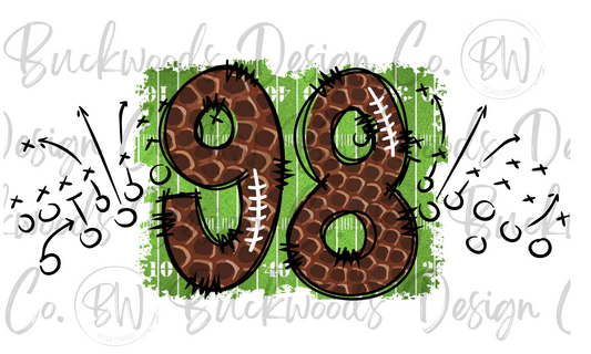 98 Doodle Football Jersey Numbers Football Digital Download PNG