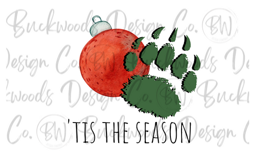 Tis the Season Bear Christmas Digital Download PNG