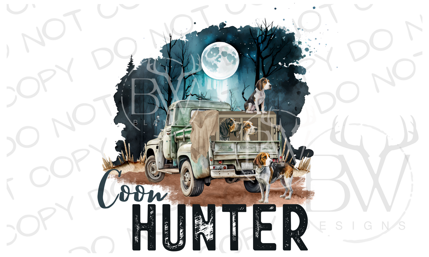 Coon Hunter Raccoon Hunting Digital Download PNG