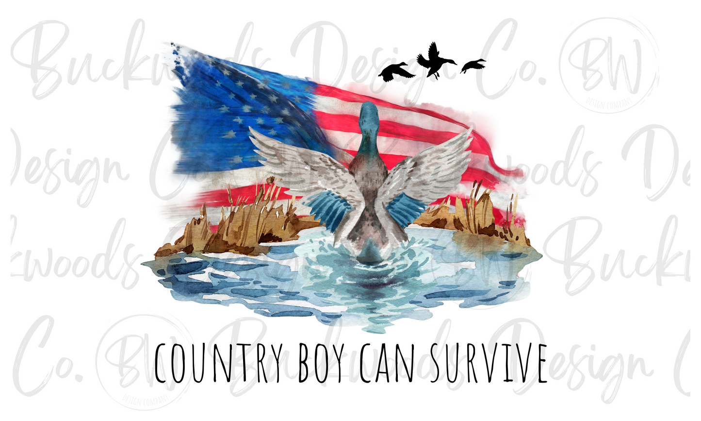 Country Boy Can Survive Hunting Digital Download PNG