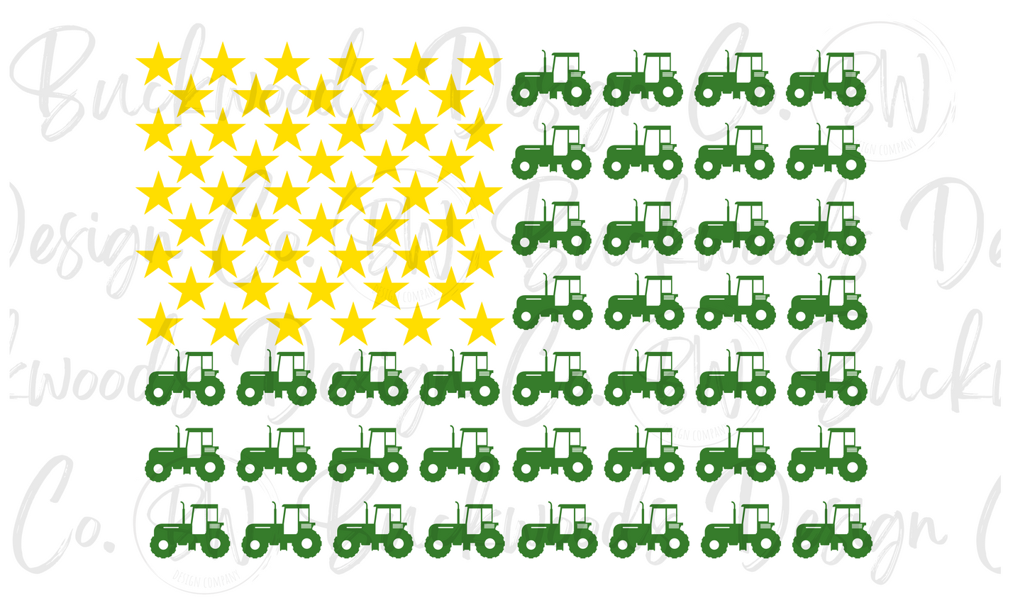 Tractor American Flag Digital Download PNG