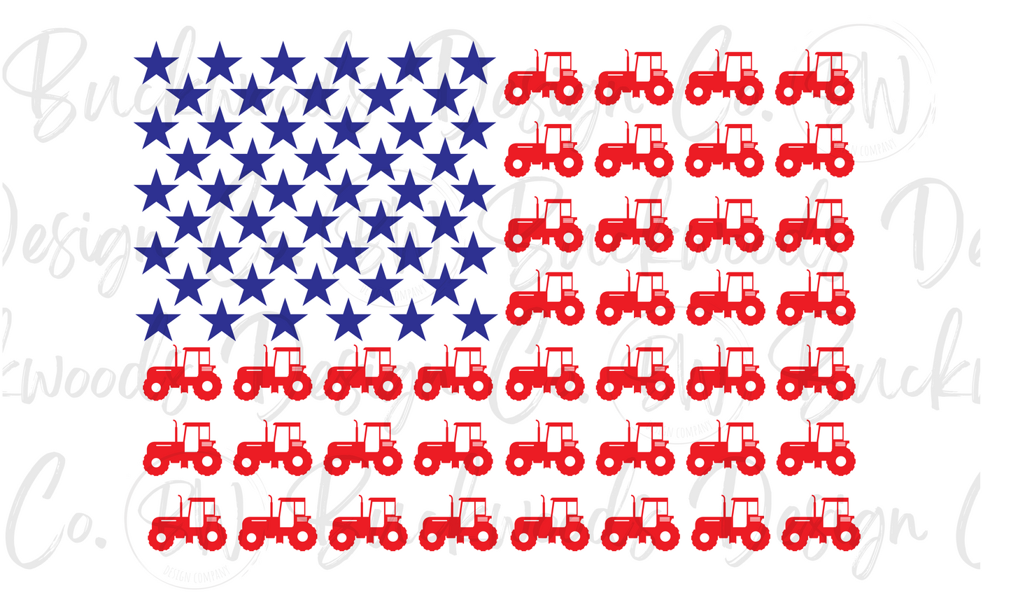 Tractor American Flag Digital Download PNG