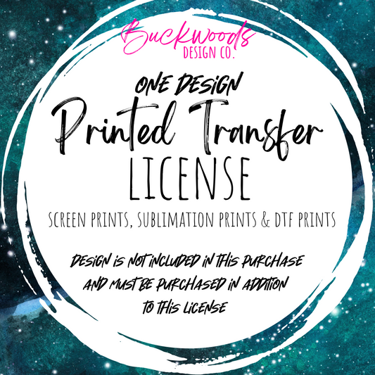 Commercial Use Printed Transfer License - Single Design