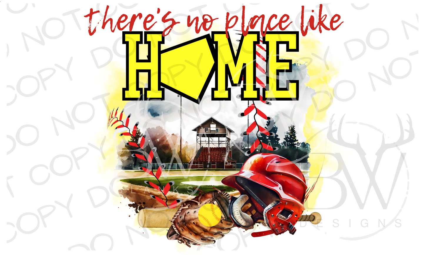 No Place Like Home Softball Digital Download PNG