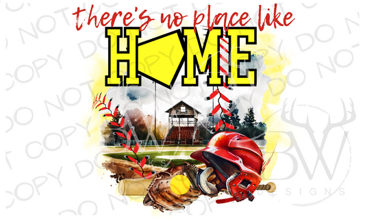 No Place Like Home Softball Digital Download PNG