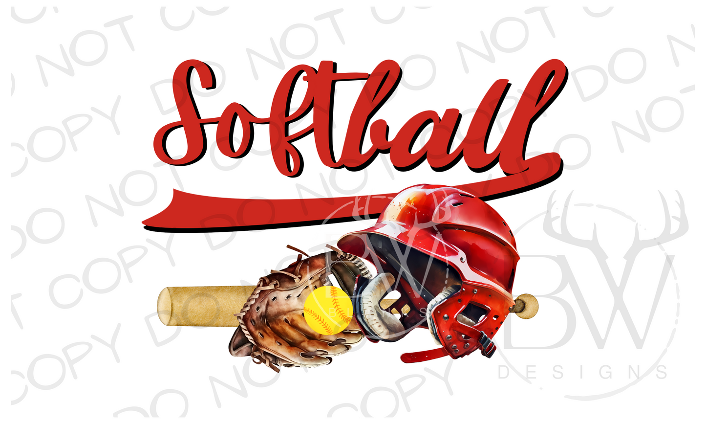 Softball Digital Download PNG