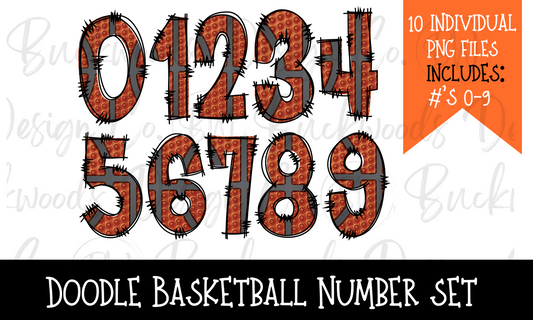 Basketball Texture Number Set Digital Download PNG