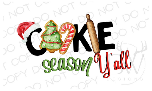 Cookie Season Y'all Christmas Cookie Digital Download PNG