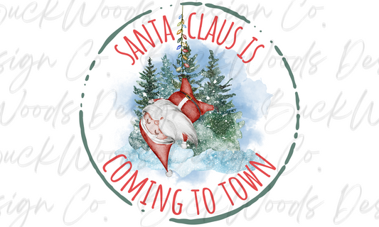 Santa Claus is Coming To Town Christmas Digital Download PNG