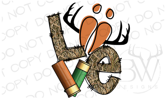 LOVE Deer Hunting Digital Download PNG