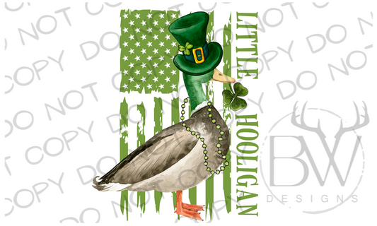 Little Hooligan Mallard Duck St. Patrick's Day Duck Hunting Digital Download PNG