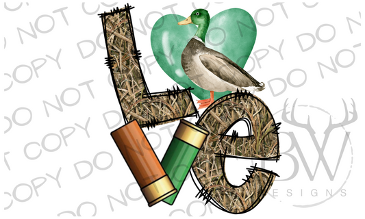 LOVE Duck Hunting Digital Download PNG