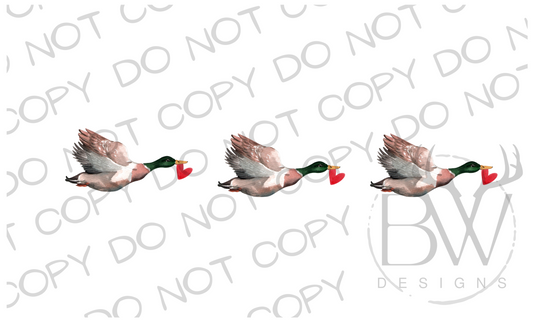 Valentine Mallard Duck Trio Duck Hunting Valentine's Day Digital Download PNG