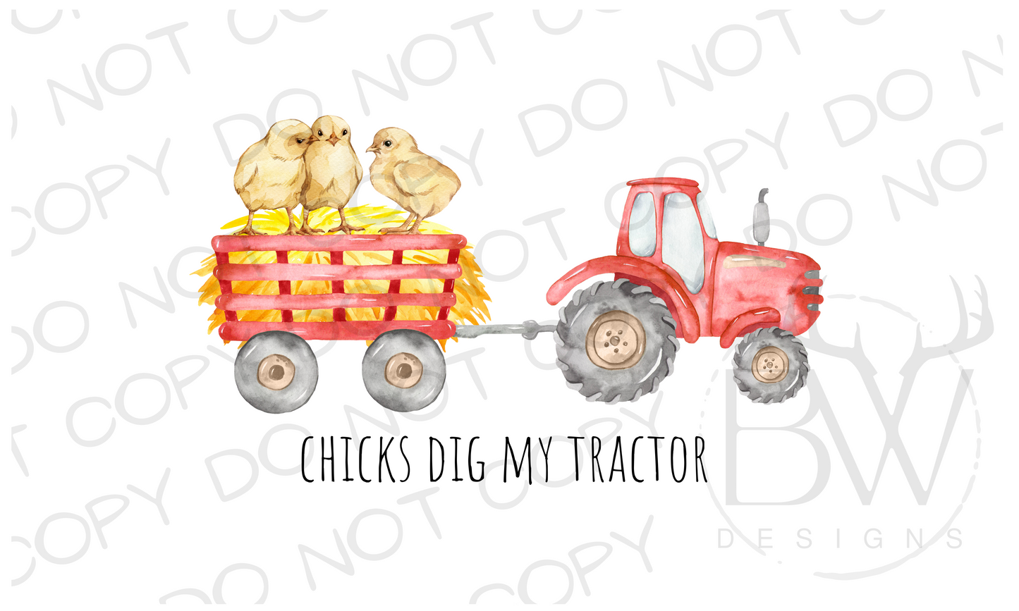 Chicks Dig My Tractor Farm Digital Download PNG