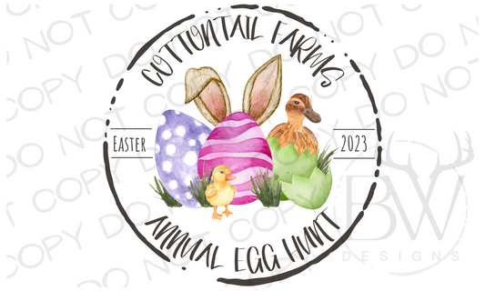 Cottontail Farms Annual Egg Hunt Easter Digital Download PNG