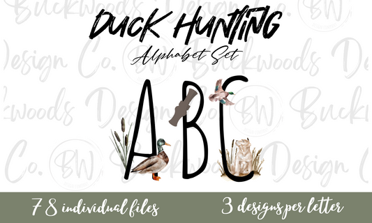 Duck Hunting Alphabet Set Digital Download PNG