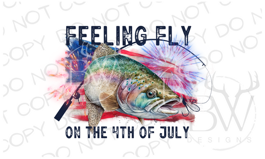 Feeling Fly on the Fourth of July Fishing Digital Download PNG