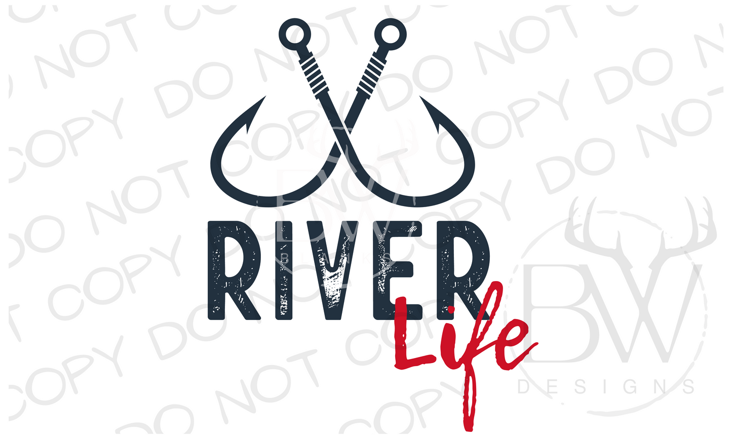 River Life Fishing Digital Download PNG