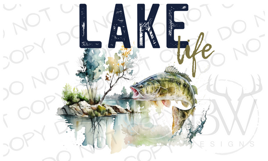 Lake Life Fishing Digital Download PNG