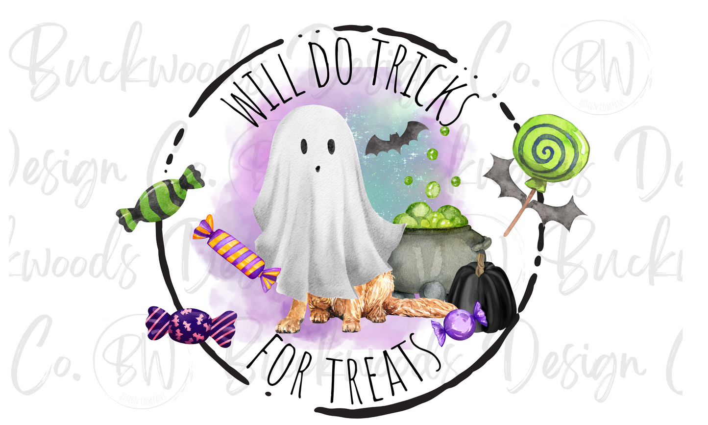 Will Do Tricks For Treats Halloween Digital Download PNG