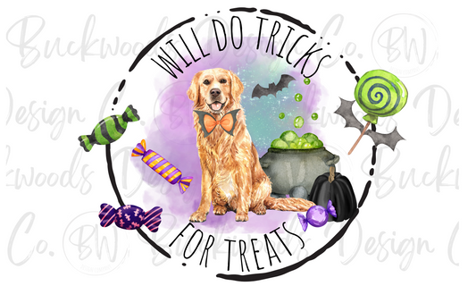 Will Do Tricks For Treats Halloween Digital Download PNG