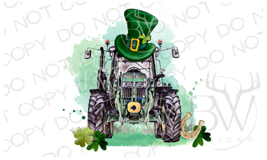 Irish Tractor St. Patrick's Day Tractor Digital Download PNG