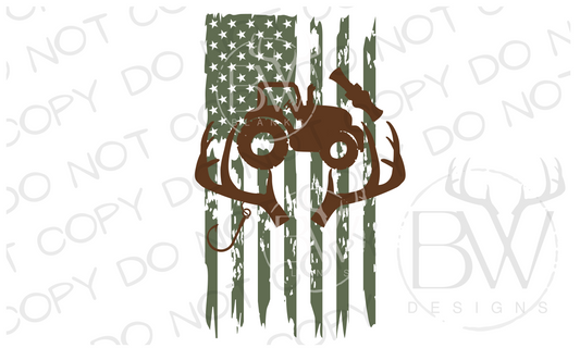 Hunting, Fishing & Farming Logo Digital Download PNG