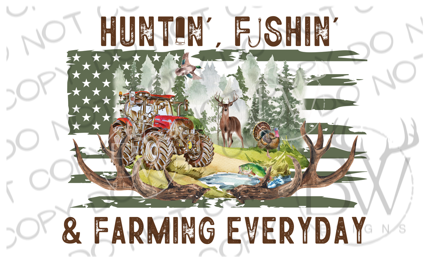 2-Pack Hunting, Fishing & Farming Everyday Digital Download PNG