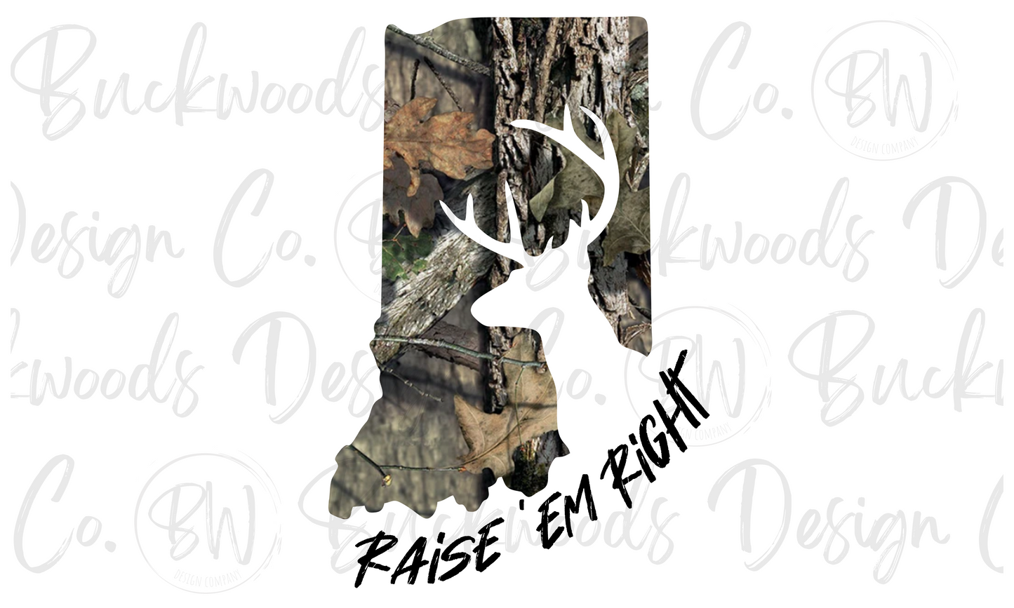 Raise 'Em Right Indiana Digital Download PNG