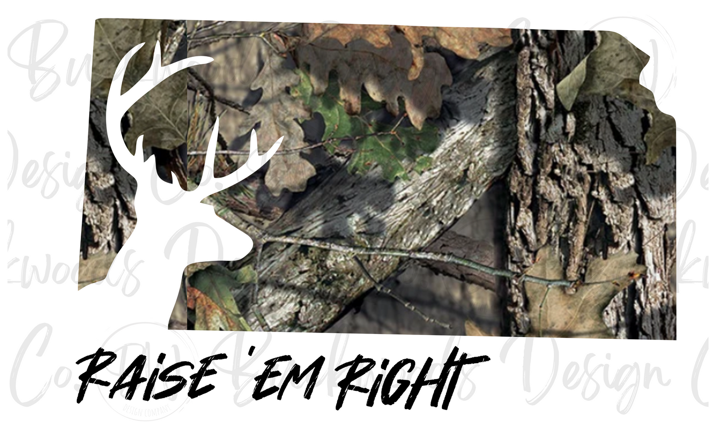 Raise 'Em Right Kansas Digital Download PNG