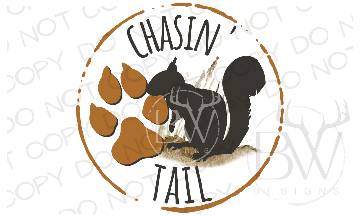 Chasin' Tail Squirrel Hunting Digital Download PNG