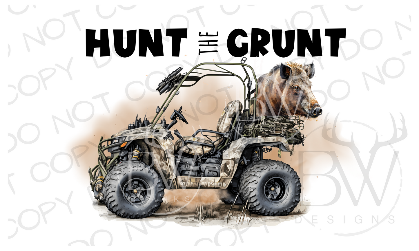 Hunt the Grunt Hog Hunter Digital Download PNG