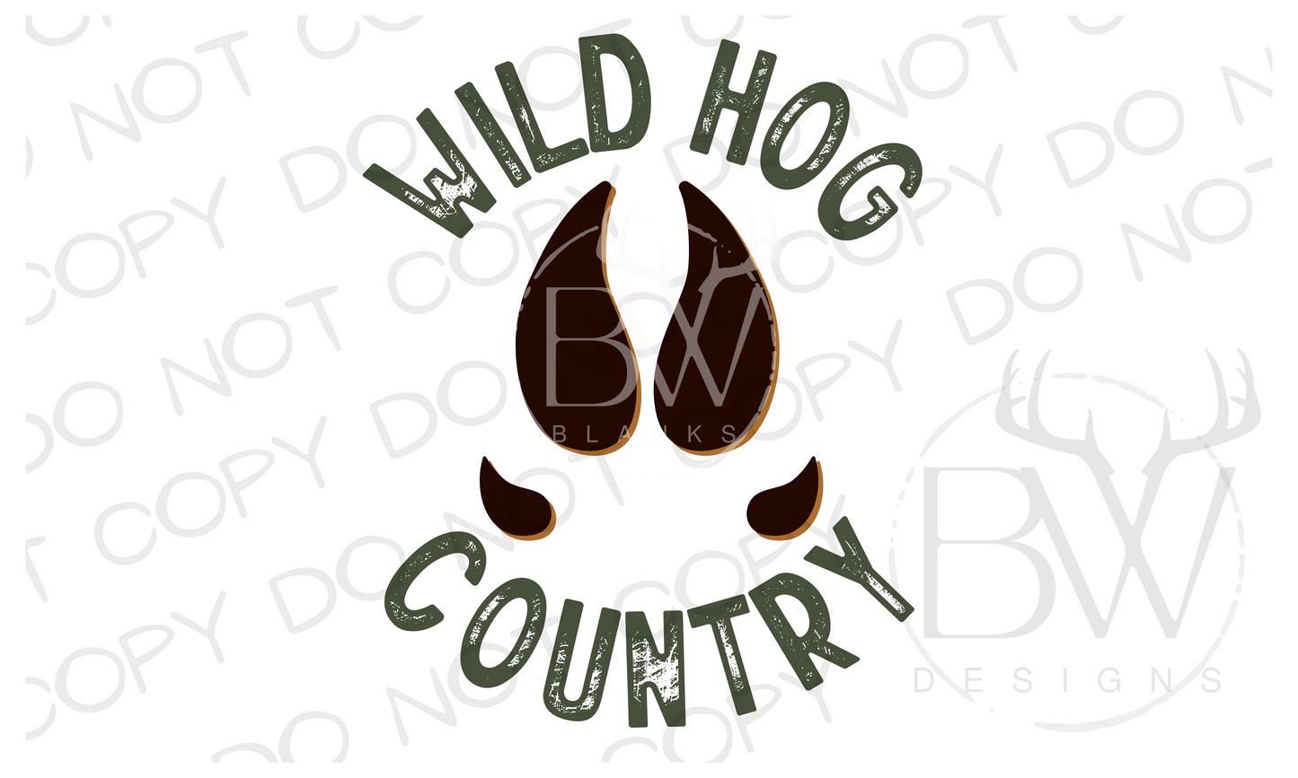 Wild Hog Country Hog Hunter Digital Download PNG