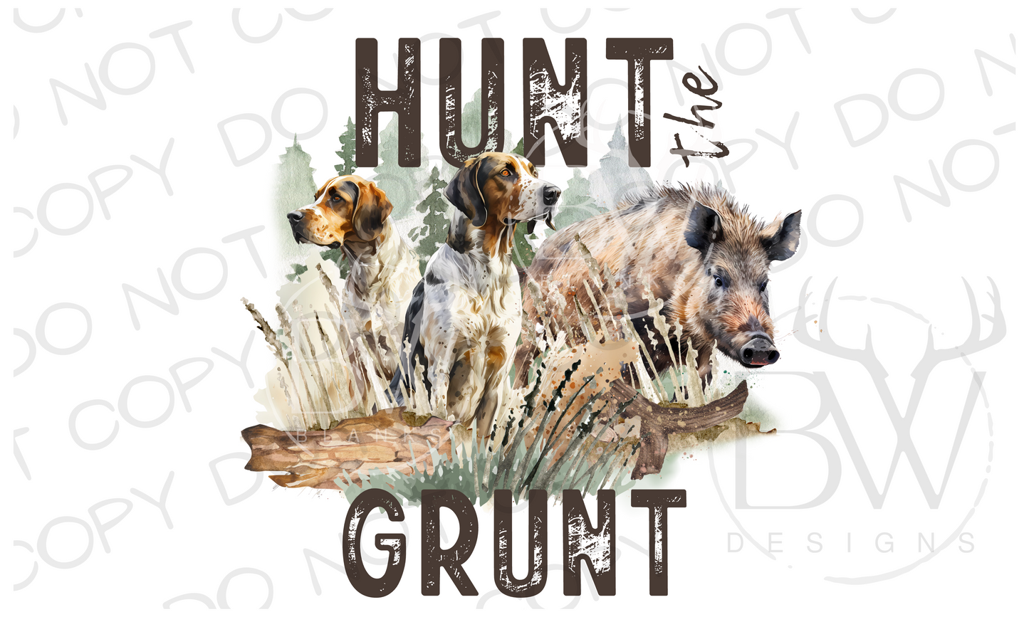 Hunt the Grunt Hog Hunter Digital Download PNG