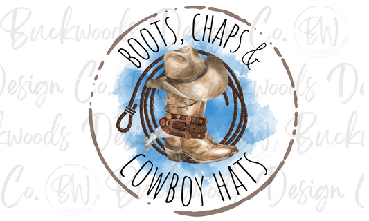 Boots, Chaps & Cowboy Hats Digital Download PNG