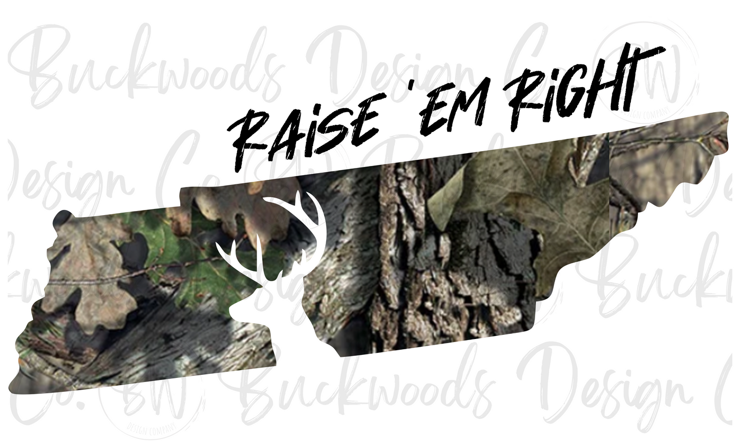 Raise 'Em Right Tennessee Digital Download PNG