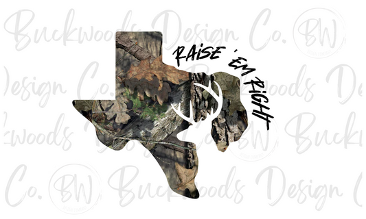 Raise 'Em Right Texas Digital Download PNG