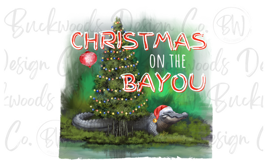 Christmas on the Bayou Cajun Gator Christmas Digital Download PNG