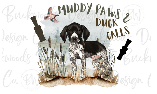 Muddy Paws & Duck Calls Duck Hunting Digital Download PNG