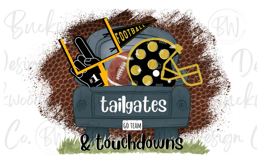 Tailgates & Touchdowns Football Digital Download PNG