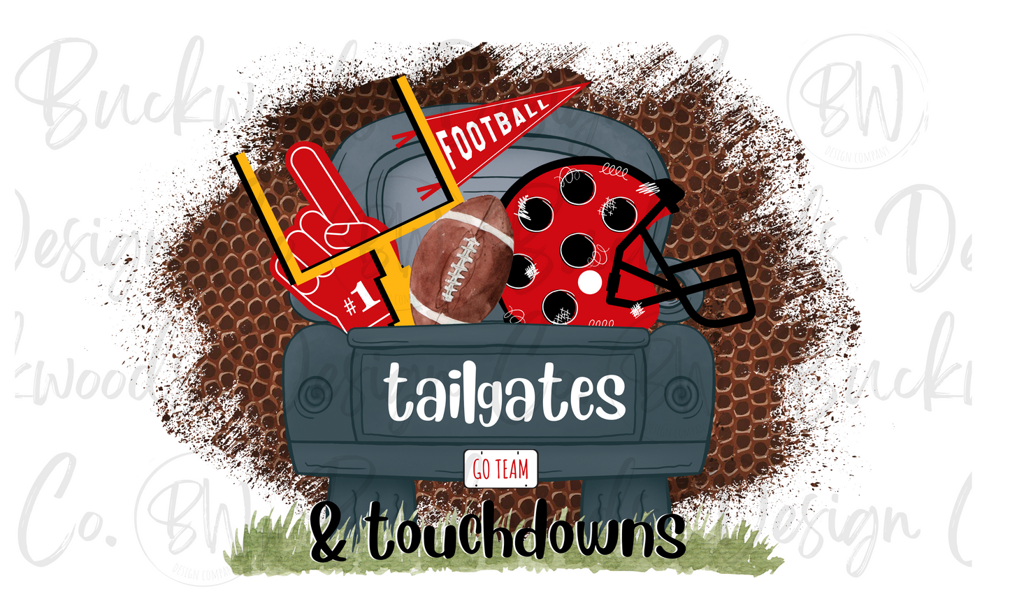 Tailgates & Touchdowns Football Digital Download PNG